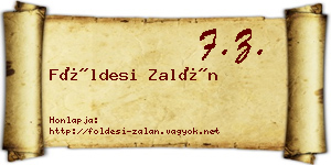 Földesi Zalán névjegykártya