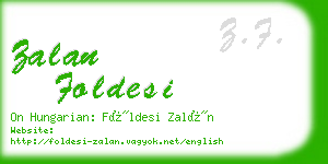 zalan foldesi business card